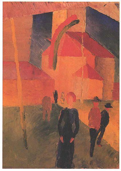 August Macke Flagged church